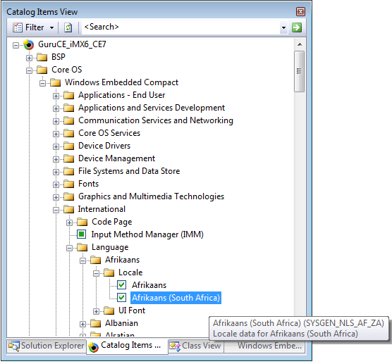 Windows Embedded Compact 7 Locale Sysgen Variables